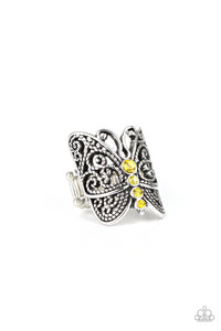 Butterfly,Ring Wide Back,Yellow,Butterfly Bling Yellow ✧ Ring