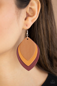 Brown,Earrings Fish Hook,Earrings Leather,Leather,Red,Light as a LEATHER Red ✧ Leather Earrings