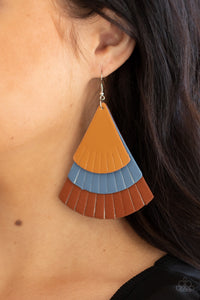 Earrings Fish Hook,Earrings Leather,Leather,Multi-Colored,Huge Fanatic Multi ✧ Leather Earrings