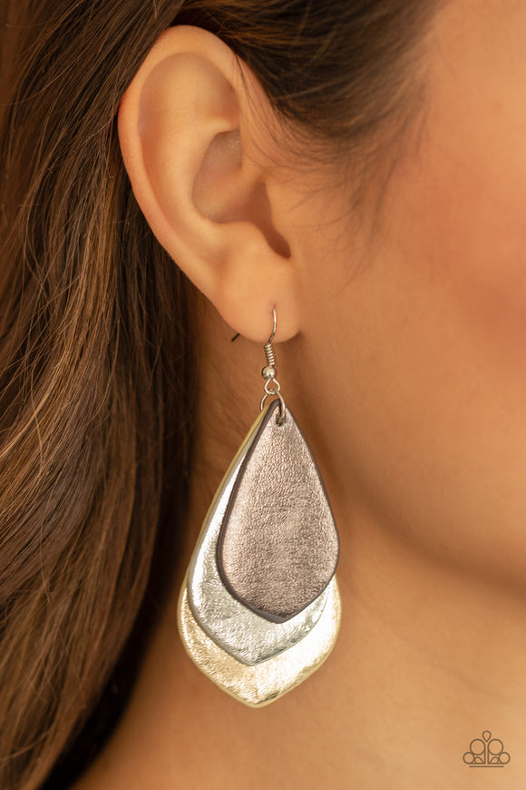 GLISTEN Up! Silver ✧ Leather Earrings Earrings