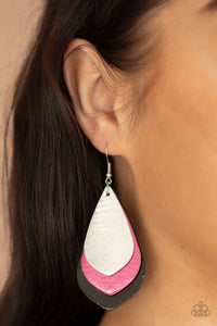 Black,Earrings Fish Hook,Earrings Leather,Leather,Multi-Colored,Pink,White,GLISTEN Up! Multi ✧ Leather Earrings