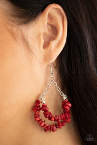 Earrings Fish Hook,Red,Rainbow Rock Gardens Red ✧ Earrings