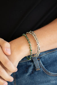 Bracelet Stretchy,Green,Silver,Mix and Mash Green ✧ Bracelet