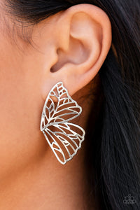 Butterfly,Earrings Post,Life of the Party,Silver,Butterfly Frills Silver ✧ Post Earrings