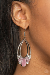 Cat's Eye,Earrings Fish Hook,Light Pink,Pink,Look Into My Crystal Ball Pink ✧ Earrings