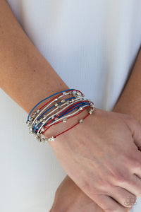 Blue,Bracelet Magnetic,Multi-Colored,Patriotic,Red,Silver,White,Star-Studded Affair Multi ✧ Magnetic Bracelet