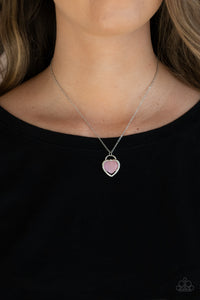 Cat's Eye,Hearts,Light Pink,Necklace Short,Pink,Valentine's Day,A Dream is a Wish Your Heart Makes Pink ✧ Necklace