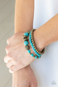 Bracelet Stretchy,Brass,Turquoise,Desert Blossom Brass  ✧ Bracelet