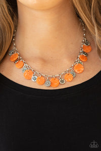 Necklace Short,Orange,Flower Powered Orange ✨ Necklace