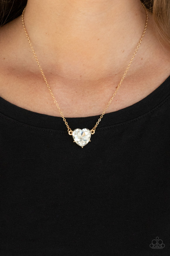 She Works HEART For The Money Gold ✧ Necklace Short