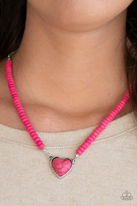 Hearts,Necklace Short,Pink,Sets,Valentine's Day,Country Sweetheart Pink ✧ Necklace