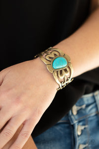 Bracelet Cuff,Brass,Turquoise,The MESAS are Calling Brass ✧ Bracelet