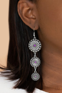 Necklace Long,Purple,Festively Floral Purple ✧ Earrings