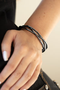 Black,Bracelet Cuff,Gunmetal,PLAIT Tectonics Black ✧ Bracelet