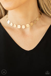 Gold,Necklace Choker,Necklace Short,Reflection Detection Gold ✧ Choker Necklace