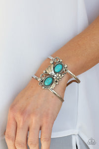Blue,Bracelet Cuff,Turquoise,Mojave Flower Girl Blue ✧ Bracelet