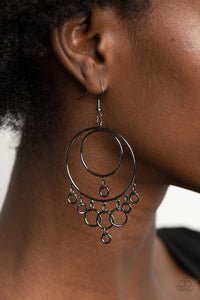 Black,Earrings Fish Hook,Gunmetal,Roundabout Radiance Black ✧ Earrings