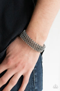 Bracelet Cuff,Men's Bracelet,Silver,Gridlock Silver ✧ Bracelet