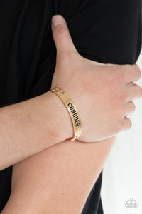 Bracelet Cuff,Gold,Inspirational,Conquer Your Fears Gold  ✧ Bracelet