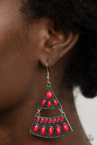 Earrings Fish Hook,Red,Desert Fiesta Red ✧ Earrings