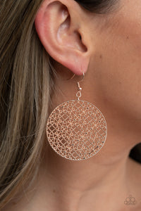 Earrings Fish Hook,Rose Gold,Metallic Mosaic Rose Gold ✧ Earrings