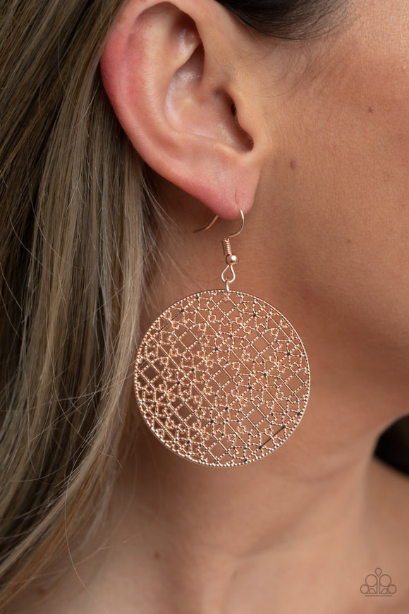 Metallic Mosaic Rose Gold ✧ Earrings Earrings