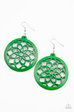 Mandala Meadow Green ✧ Wood Earrings Earrings