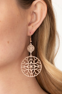 Earrings Fish Hook,Rose Gold,Mandala Eden Rose Gold ✧ Earrings
