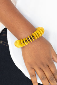Bracelet Stretchy,Bracelet Wooden,Wooden,Yellow,Caribbean Reefs Yellow ✧ Bracelet