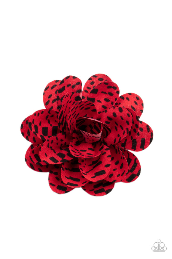 Patterned Paradise Red ✧ Blossom Hair Clip Blossom Hair Clip Accessory