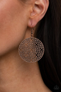 Copper,Earrings Fish Hook,Metallic Mosaic Copper ✧ Earrings