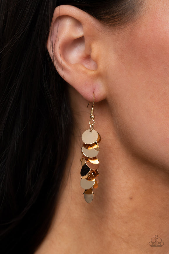 Hear Me Shimmer Gold ✧ Sequin Earrings Earrings