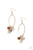 Golden Grotto White ✧ Wood Bead Earrings Earrings