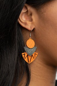 Black,Earrings Fish Hook,Halloween,Orange,Jurassic Juxtaposition Orange ✧ Earrings