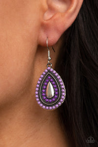 Earrings Fish Hook,Purple,Beaded Bonanza Purple ✧ Earrings