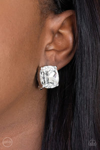 Earrings Clip-On,White,Bombshell Brilliance White ✧ Clip-On Earrings