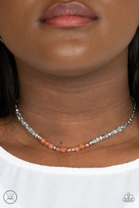 Hematite,Necklace Choker,Necklace Short,Orange,Space Odyssey Orange ✧ Choker Necklace