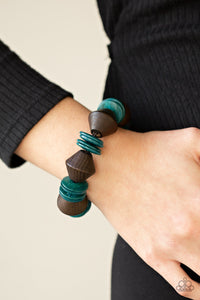 Blue,Bracelet Stretchy,Bracelet Wooden,Wooden,Bermuda Boardwalk Blue  ✧ Bracelet