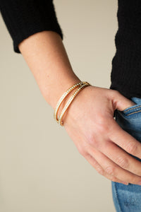 Bracelet Hinged,Gold,A Show of FIERCE Gold ✧ Hinged Bracelet
