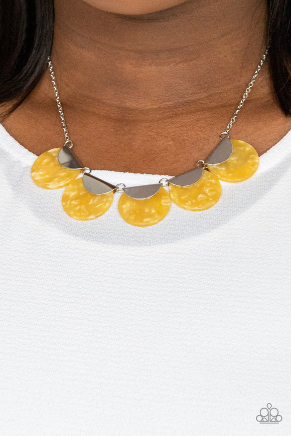 Mermaid Oasis Yellow ✧ Acrylic Necklace short