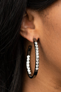 Black,Earrings Hoop,Gunmetal,Borderline Brilliance Black ✧ Hoop Earrings