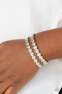 Bracelet Cuff,Silver,On The Spot Shimmer Silver ✧ Bracelet