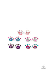 Blue,Light Pink,Multi-Colored,Pink,Purple,Silver,SS Earring,Crown Starlet Shimmer Earrings