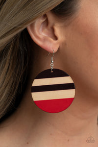 Earrings Fish Hook,Earrings Wooden,Red,Wooden,Yacht Party Red ✧ Wood Earrings