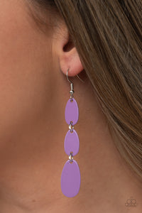 Earrings Fish Hook,Purple,Rainbow Drops Purple ✧ Earrings