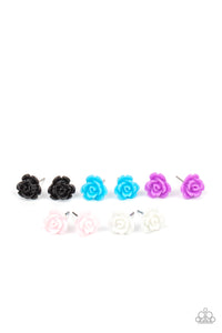 Black,Blue,Light Pink,Purple,SS Earring,White,Rose Starlet Shimmer Earrings