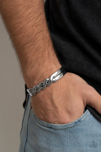 Bracelet Cuff,Men's Bracelet,Silver,Metro Machine Silver ✧ Bracelet