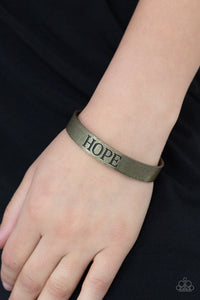 Bracelet Cuff,Brass,Inspirational,Hope Makes The World Go Round Brass  ✧ Bracelet