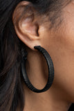 Leather-Clad Legend Black ✧ Leather Hoop Earrings Hoop Earrings