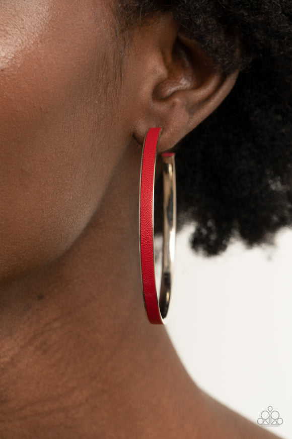 Fearless Flavor Red ✧ Leather Hoop Earrings Hoop Earrings